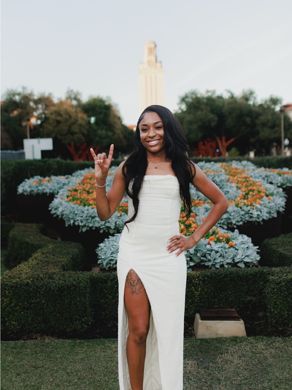 Strapless White Maxi Dress with Front Slit